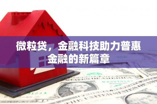 中方微粒贷，金融科技助力普惠金融的新篇章