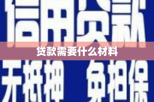 中方贷款需要什么材料