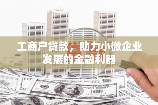 中方工商户贷款，助力小微企业发展的金融利器