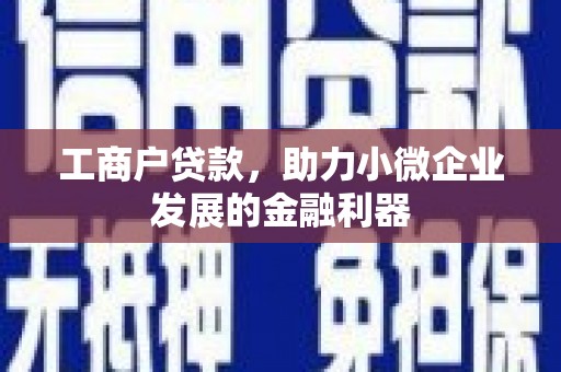 中方工商户贷款，助力小微企业发展的金融利器