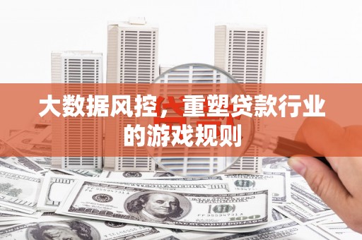中方大数据风控，重塑贷款行业的游戏规则