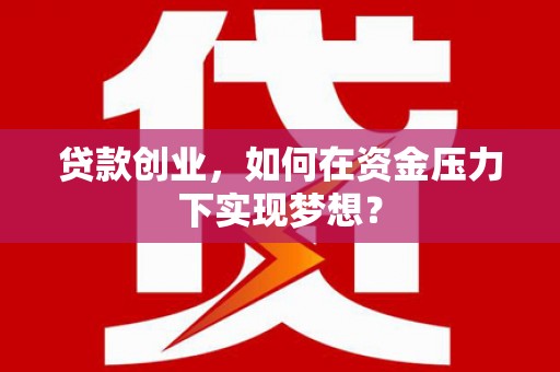 中方贷款创业，如何在资金压力下实现梦想？