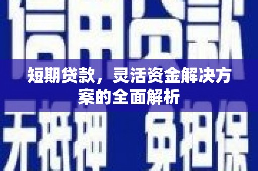 中方短期贷款，灵活资金解决方案的全面解析