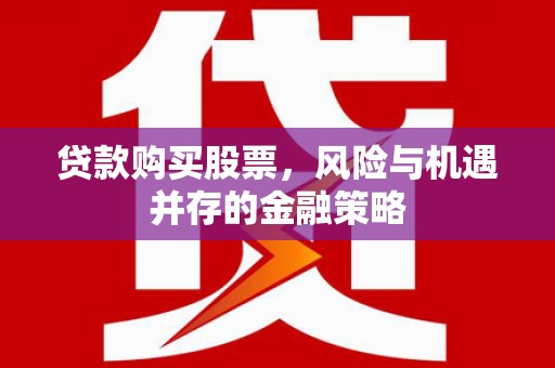 中方贷款购买股票，风险与机遇并存的金融策略
