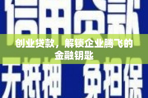 中方创业贷款，解锁企业腾飞的金融钥匙