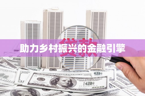 中方助力乡村振兴的金融引擎