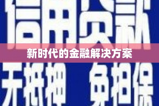 中方新时代的金融解决方案